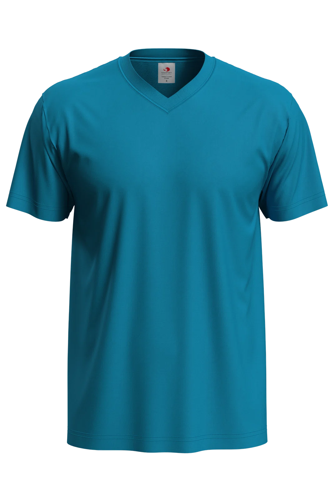 T-shirt Meski V-neck Klasyczny S270 - Ocean Blue