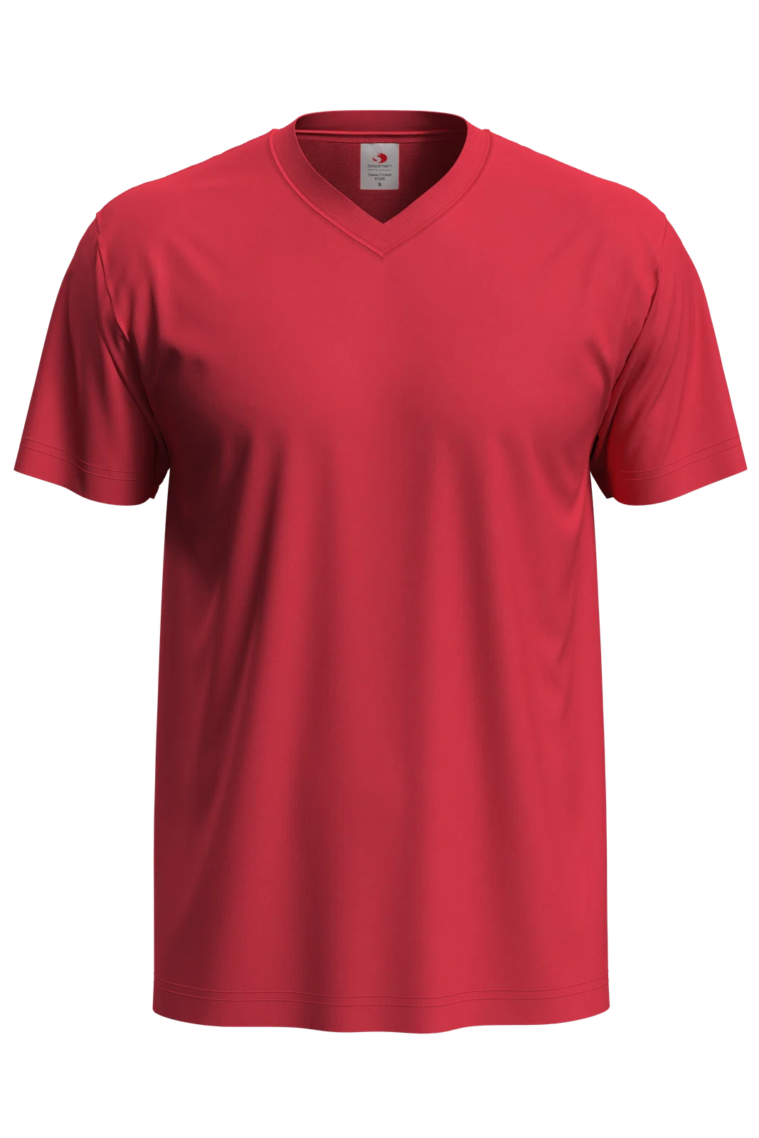 T-shirt Meski V-neck Klasyczny S270 - Scarlet Red