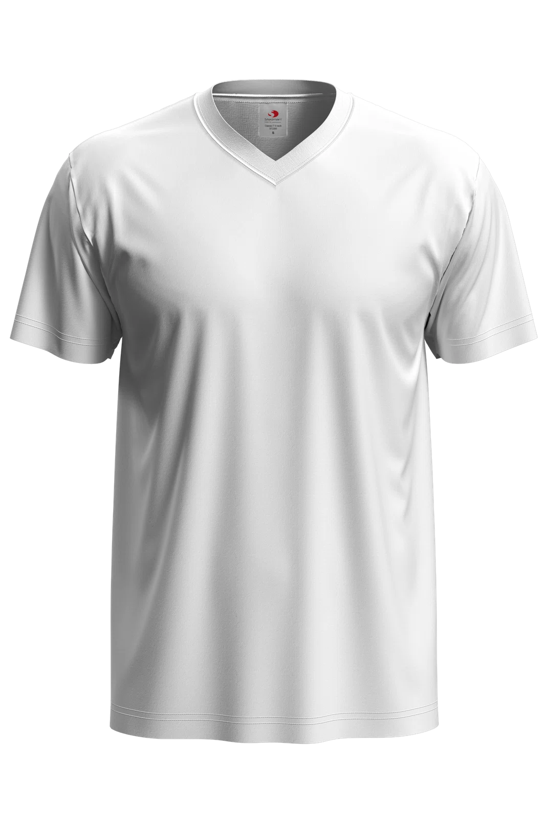 T-shirt Meski V-neck Klasyczny S270 - White