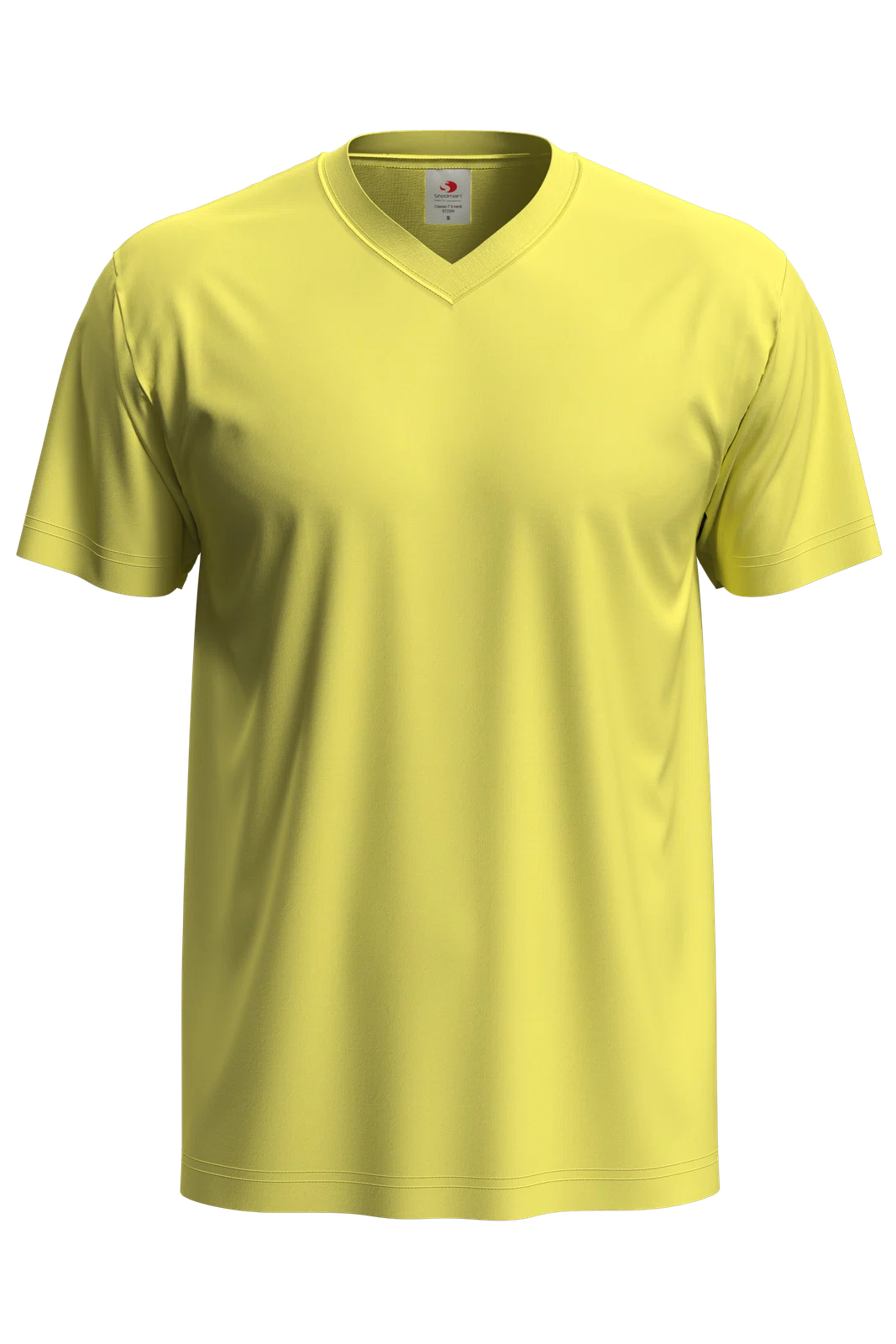 T-shirt Meski V-neck Klasyczny S270 - Yellow