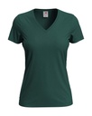T-shirt Damski Klasyczny Dekolt V S279 - Bottle Green