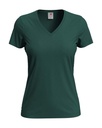 T-shirt damski klasyczny V-neck S279 - Bottle Green