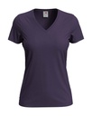 T-shirt Damski Klasyczny Dekolt V S279 - Deep Berry