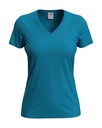 T-shirt Damski Klasyczny Dekolt V S279 - Ocean Blue