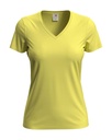 T-shirt Damski Klasyczny Dekolt V S279 - Yellow