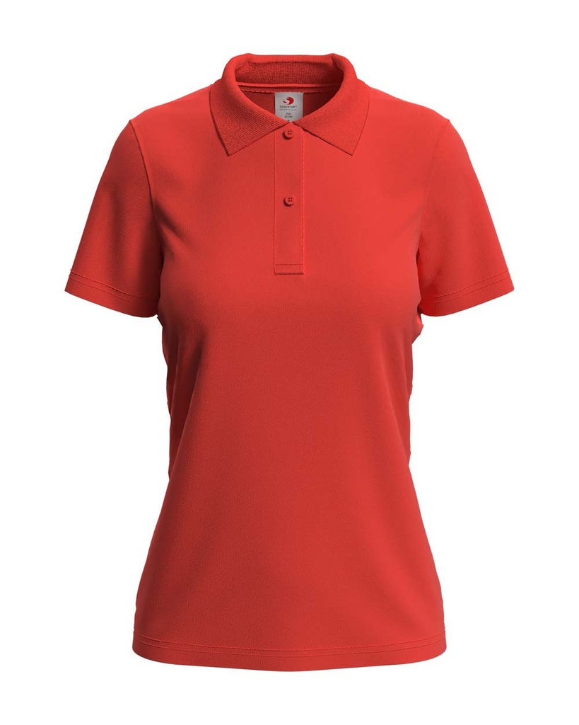 Damska Koszulka Polo Klasyczna Bawelniana S519 - Brilliant Orange