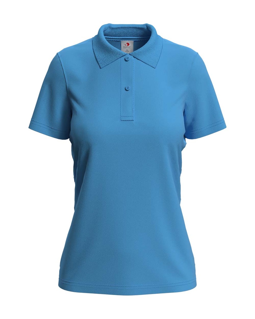 Damska Koszulka Polo Klasyczna Bawelniana S519 - Light Blue