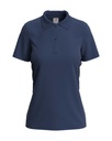 Damska Koszulka Polo Klasyczna Bawelniana S519 - Navy Blue