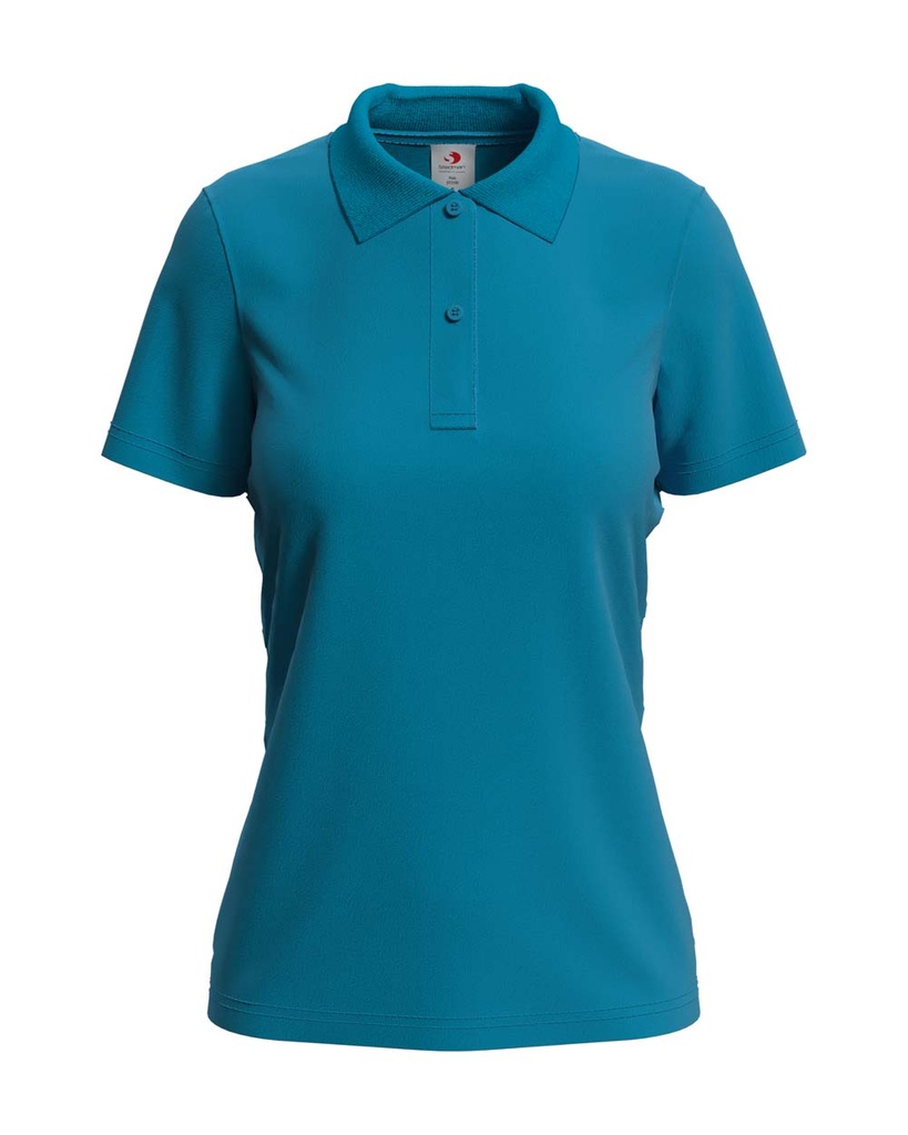 Damska Koszulka Polo Klasyczna Bawelniana S519 - Ocean Blue