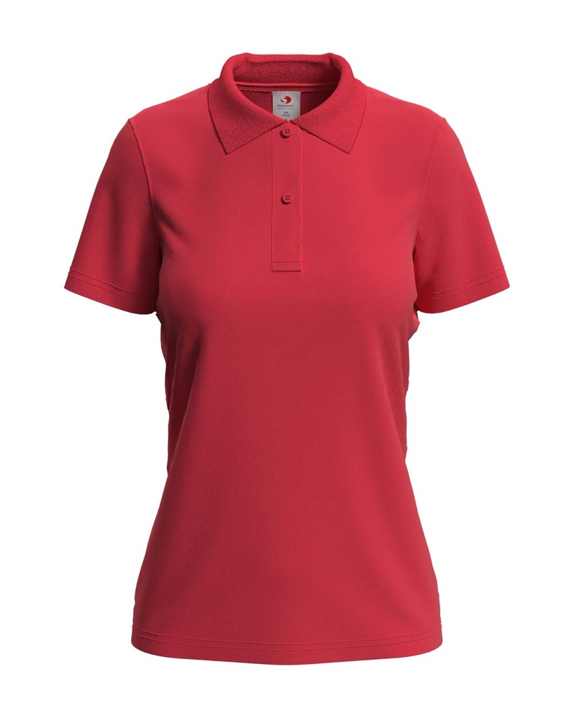 Damska Koszulka Polo Klasyczna Bawelniana S519 - Scarlet Red