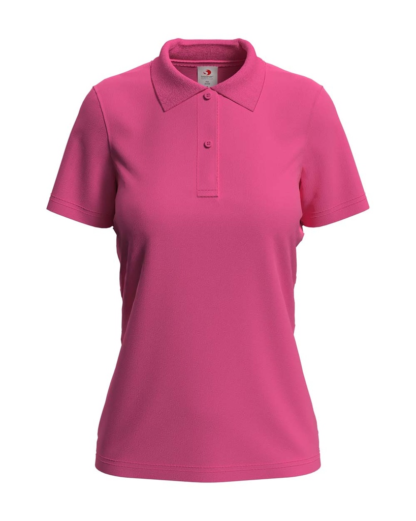 Damska Koszulka Polo Klasyczna Bawelniana S519 - Sweet Pink