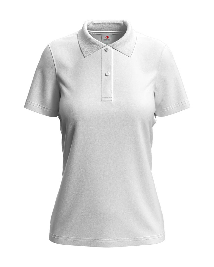 Damska Koszulka Polo Klasyczna Bawelniana S519 - White
