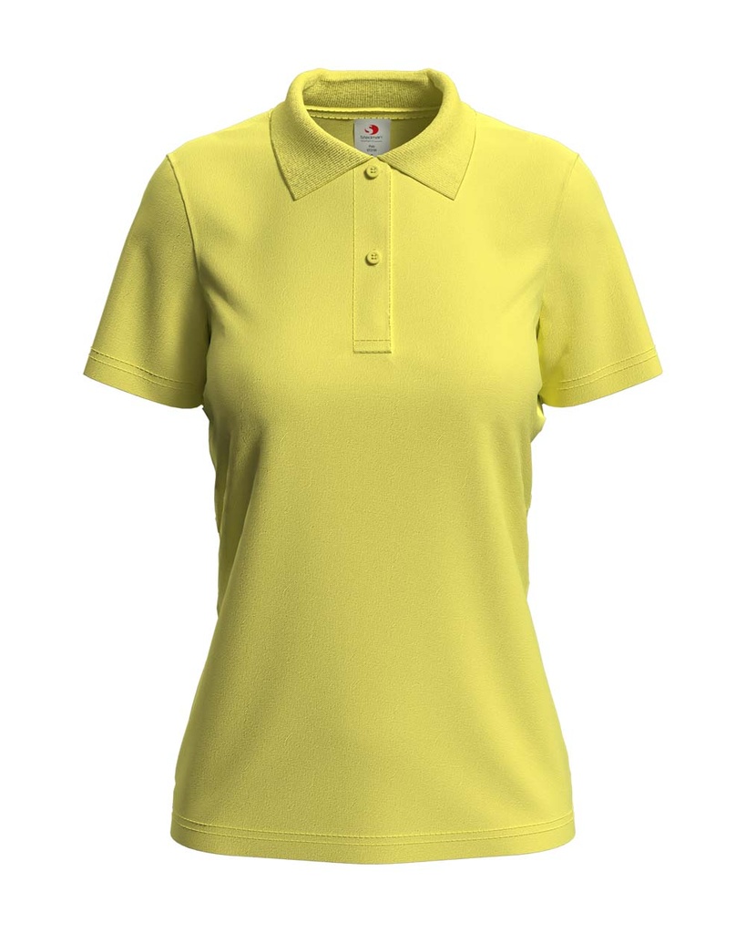 Damska Koszulka Polo Klasyczna Bawelniana S519 - Yellow