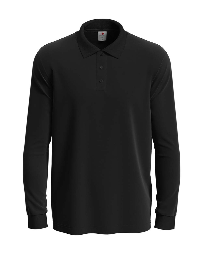 Koszulka Polo Meska Dlugi Rekaw Klasyczna S540 - Black Opal