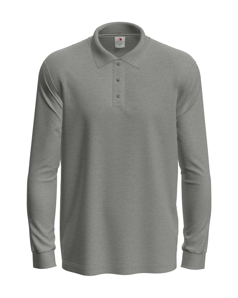 Koszulka Polo Meska Dlugi Rekaw Klasyczna S540 - Grey Heather