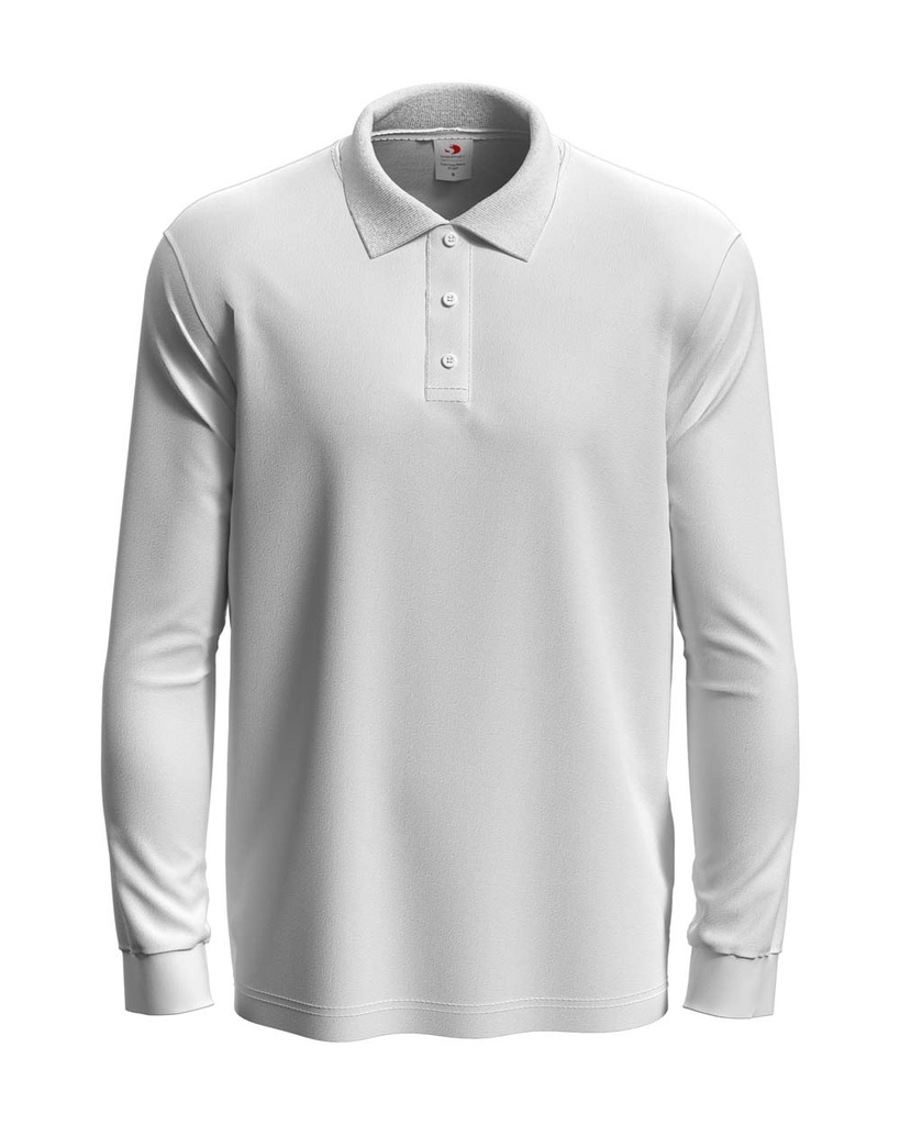 Koszulka Polo Meska Dlugi Rekaw Klasyczna S540 - White
