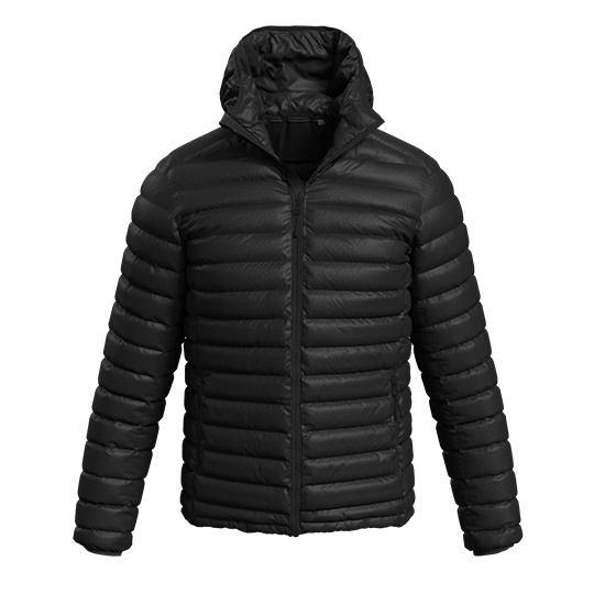 Kurtka Pikowana Meska Z Kapturem S5420 - Black Opal