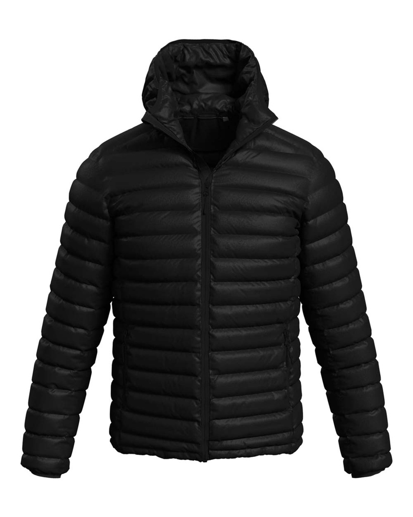 Kurtka Pikowana Meska Z Kapturem S5420 - Black Opal