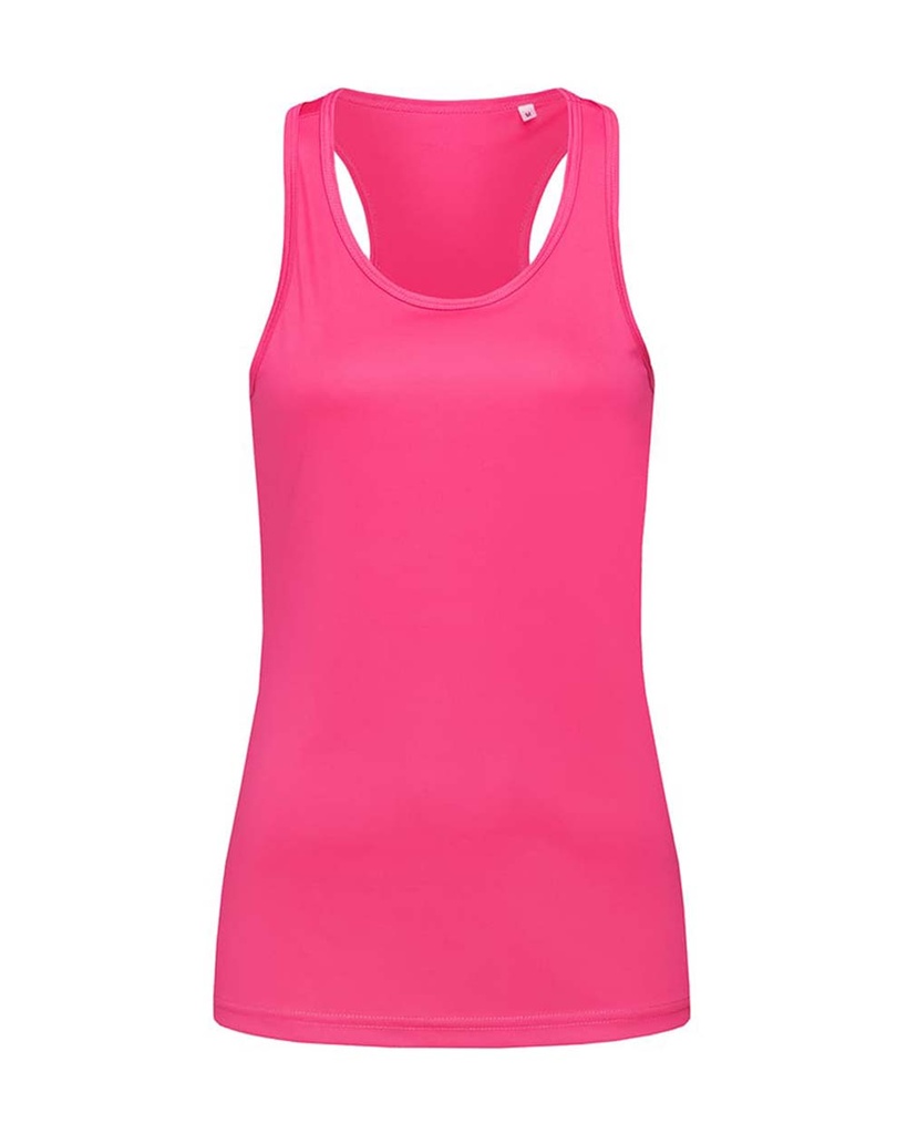 Top Damski Slim Bez Rekawow Sportowy Odprowadzajacy Wilgoc S8110 - Sweet Pink