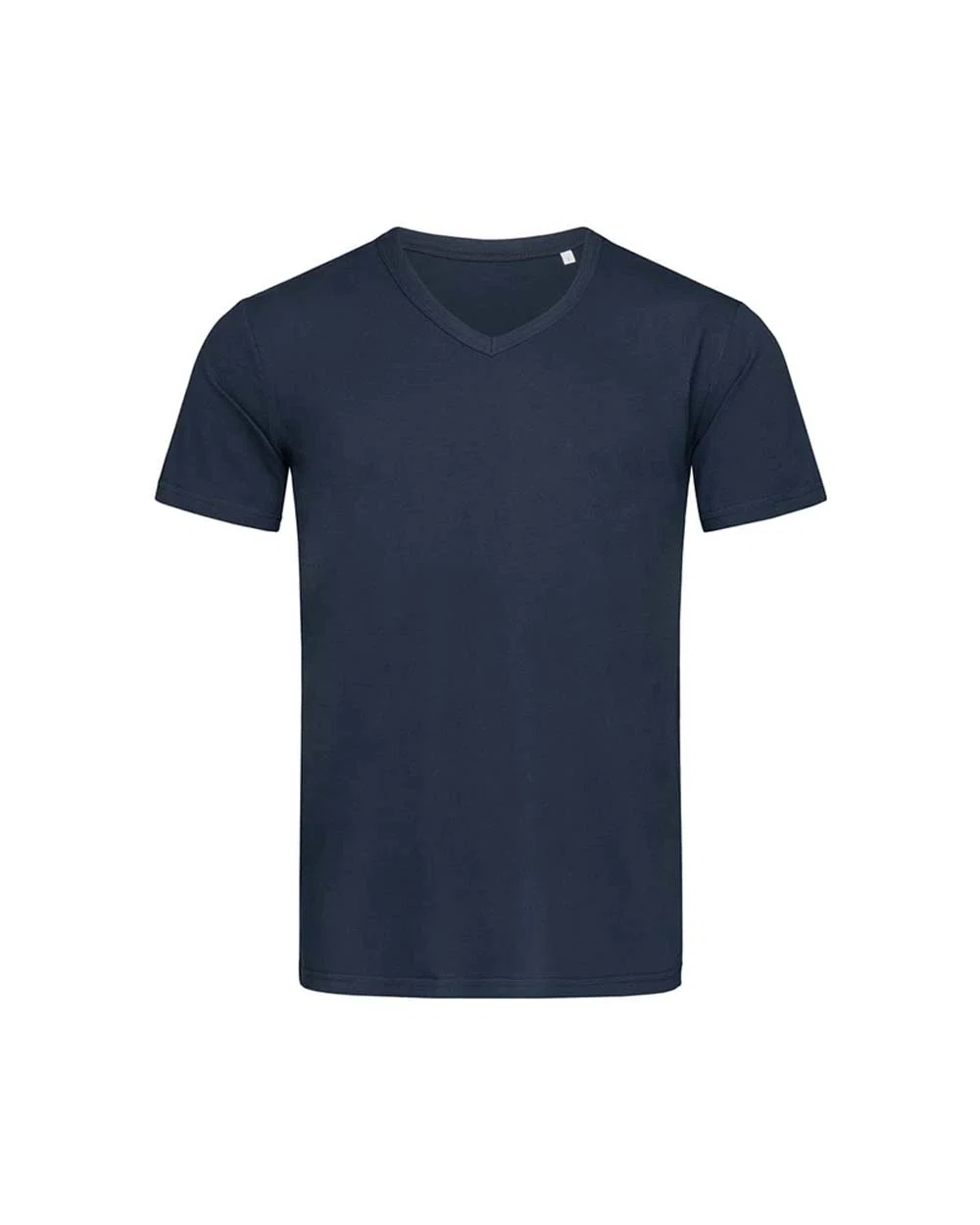 T-shirt Klasyczny Dekolt V Bawelniany S9010 - Marina Blue