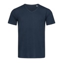 T-shirt Klasyczny Dekolt V Bawelniany S9010 - Marina Blue