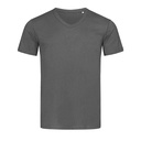 T-shirt Klasyczny Dekolt V Bawelniany S9010 - Slate Grey (Solid)