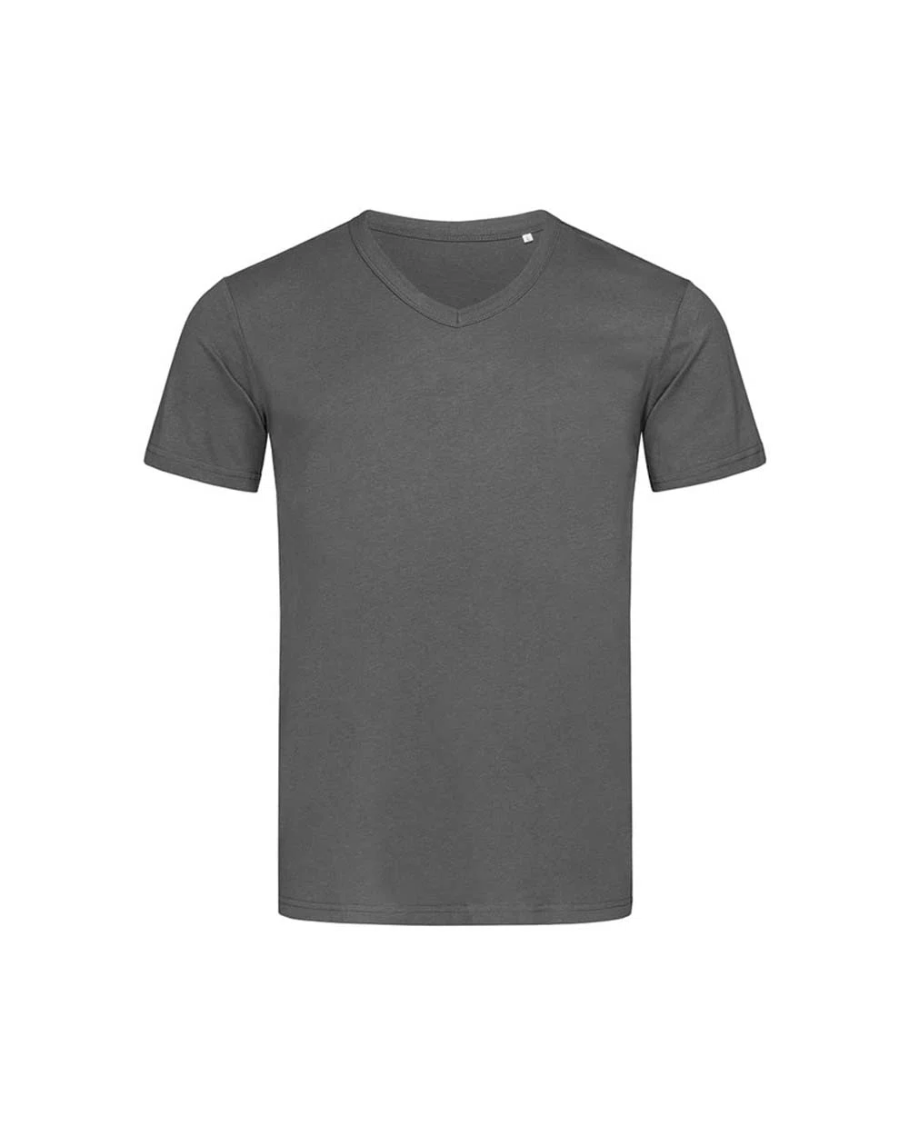 T-shirt Klasyczny Dekolt V Bawelniany S9010 - Slate Grey (Solid)