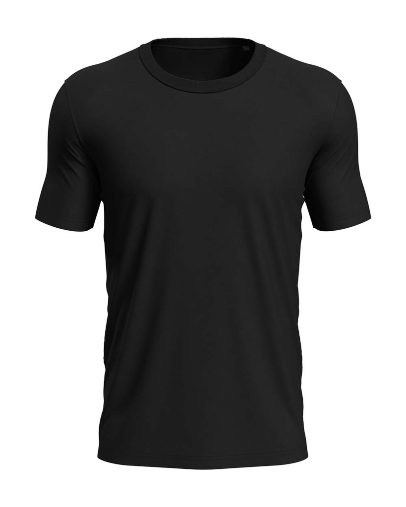 T-shirt Męski Slim Bawełniany S9020 - Black Opal