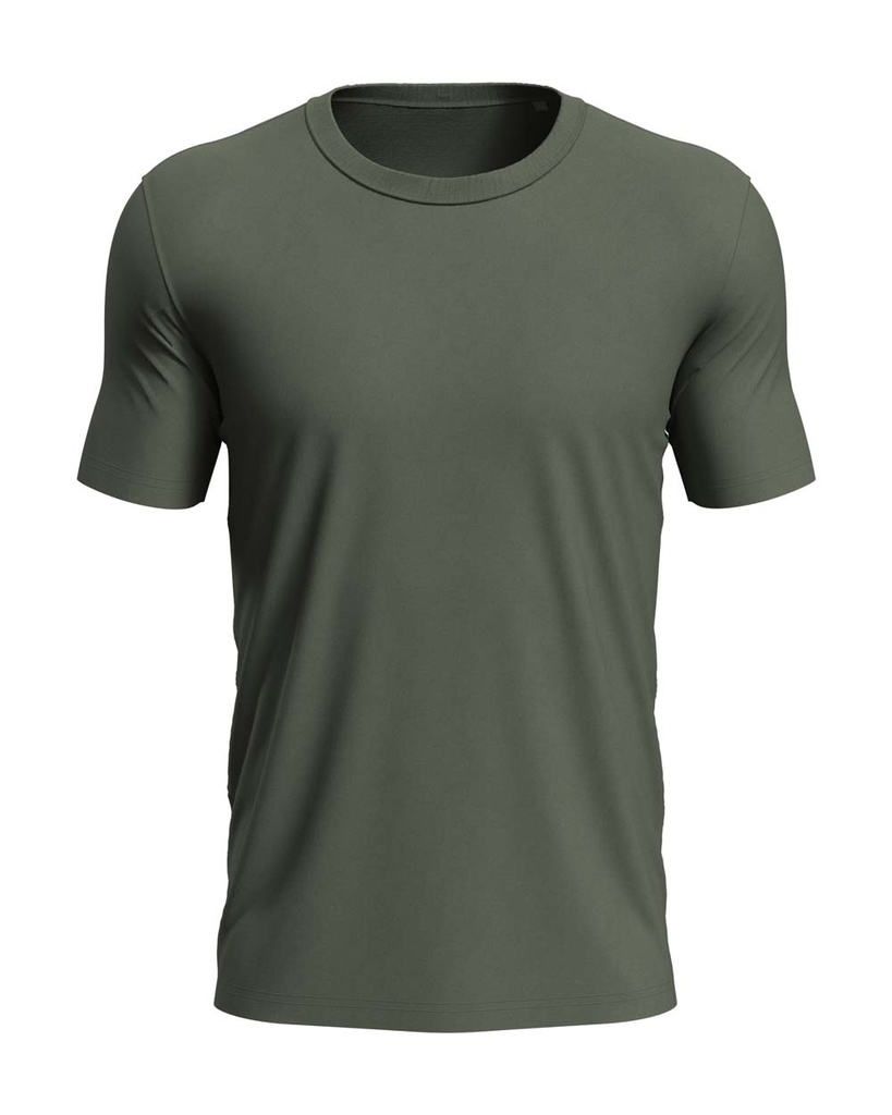T-shirt Meski Slim Bawelniany S9020 - Military Green