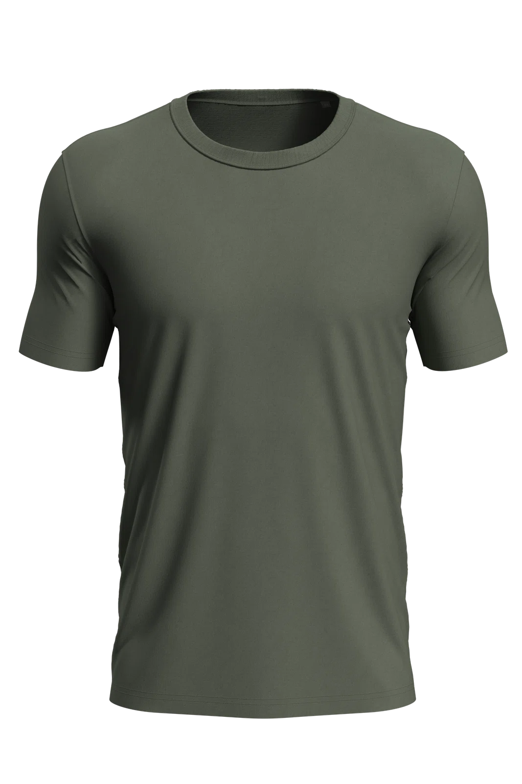 T-shirt Meski Slim Bawelniany S9020 - Military Green