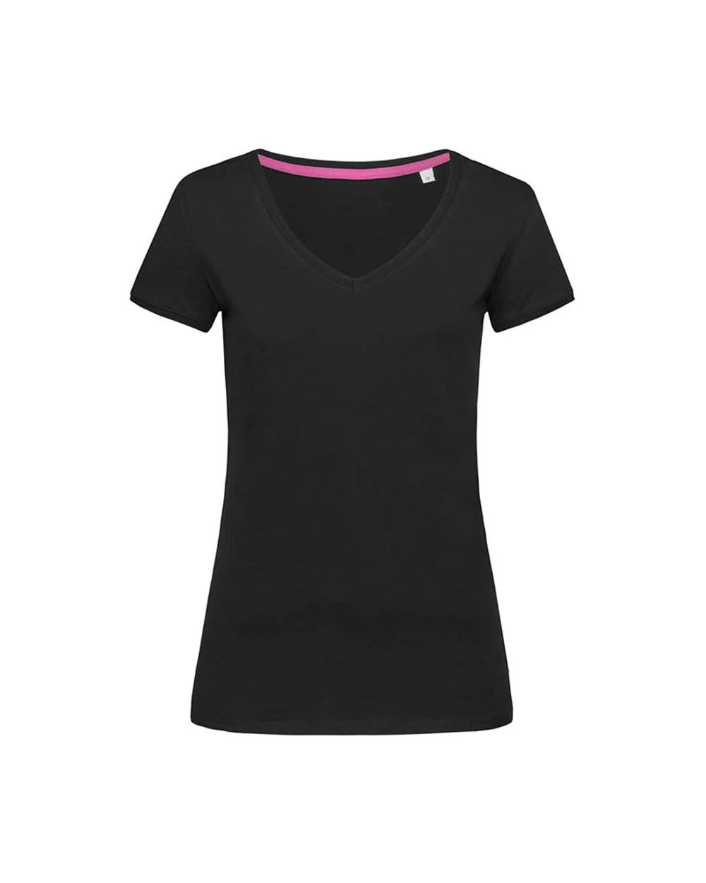 Koszulka Damska Dekolt V Bawelniana S9130 - Black Opal