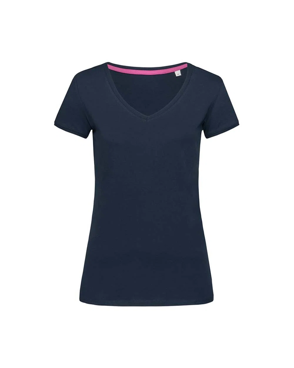 Koszulka Damska Dekolt V Bawelniana S9130 - Marina Blue