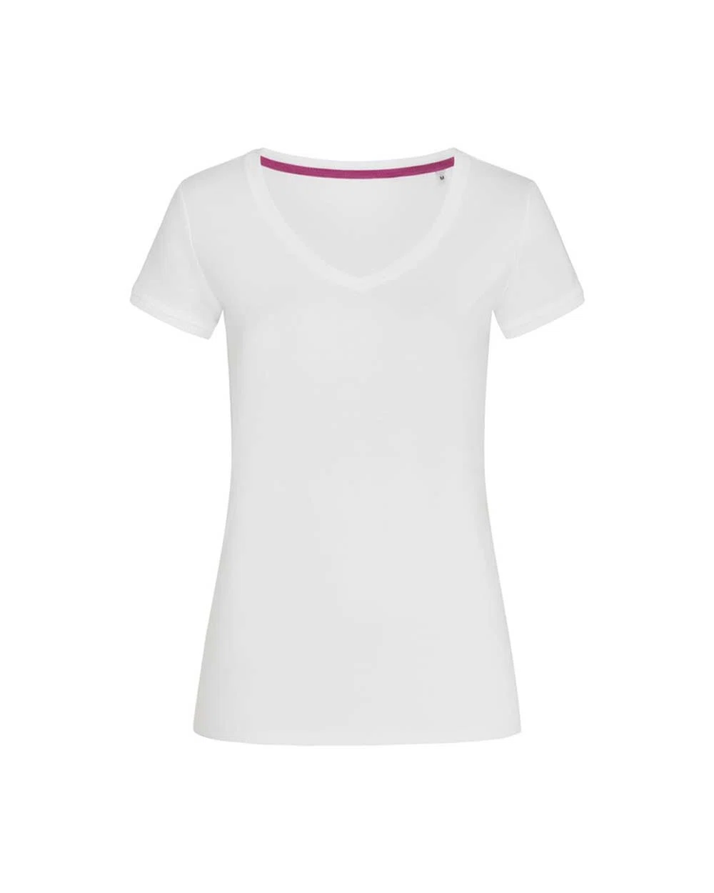 Koszulka Damska Dekolt V Bawelniana S9130 - White