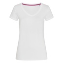 Koszulka Damska Dekolt V Bawelniana S9130 - White