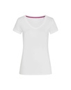 Koszulka Damska Dekolt V Bawelniana S9130 - White