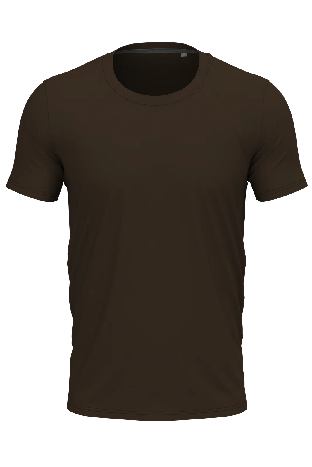 Koszulka Meska Slim Bawelniana S9600 - Dark Chocolate