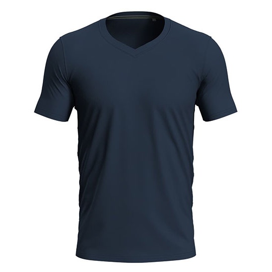 Koszulka Meska Slim V-neck Odprowadzajaca Wilgoc S9610 - Blue Midnight