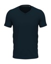 T-shirt Slim z Dekoltem V S9610 - Marina Blue
