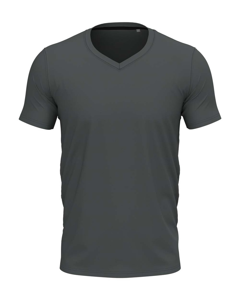 Koszulka Meska Slim V-neck Odprowadzajaca Wilgoc S9610 - Slate Grey (Solid)