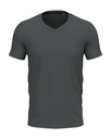 Koszulka Męska Slim V-neck Odprowadzająca Wilgoć S9610 - Slate Grey (Solid)