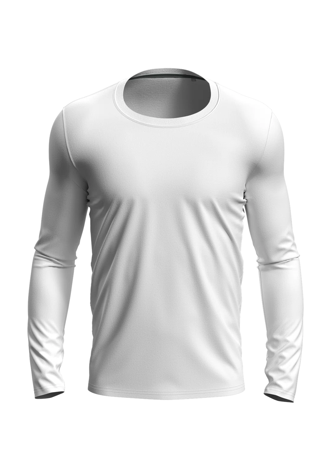 T-shirt slim z dlugim rekawem S9620 - White