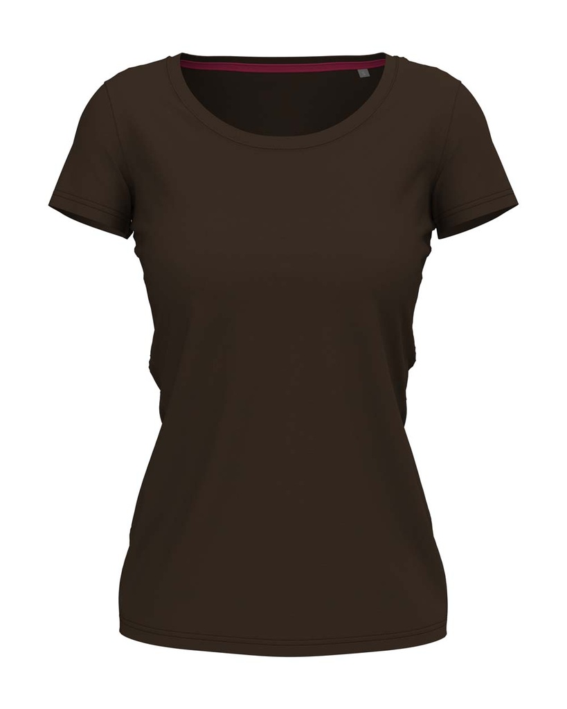 T-shirt damski slim S9700 - Dark Chocolate