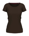T-shirt damski slim S9700 - Dark Chocolate