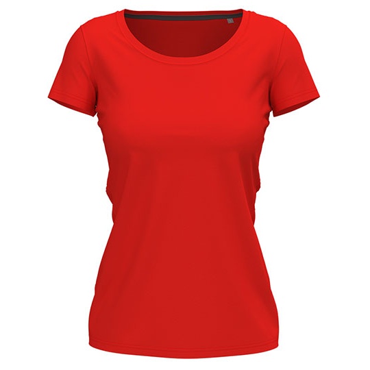 T-shirt damski slim S9700 - Scarlet Red