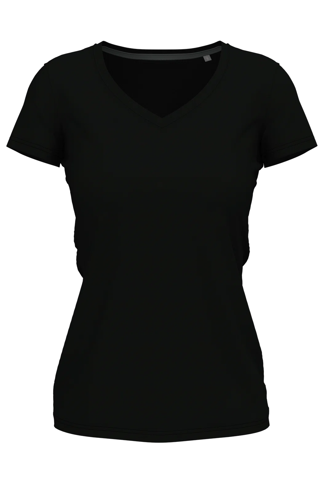 T-shirt Damski Slim Dekolt V S9710 - Black Opal