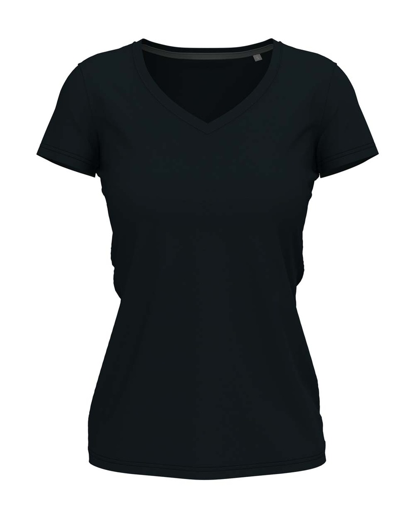 T-shirt Damski Slim Dekolt V S9710 - Blue Midnight