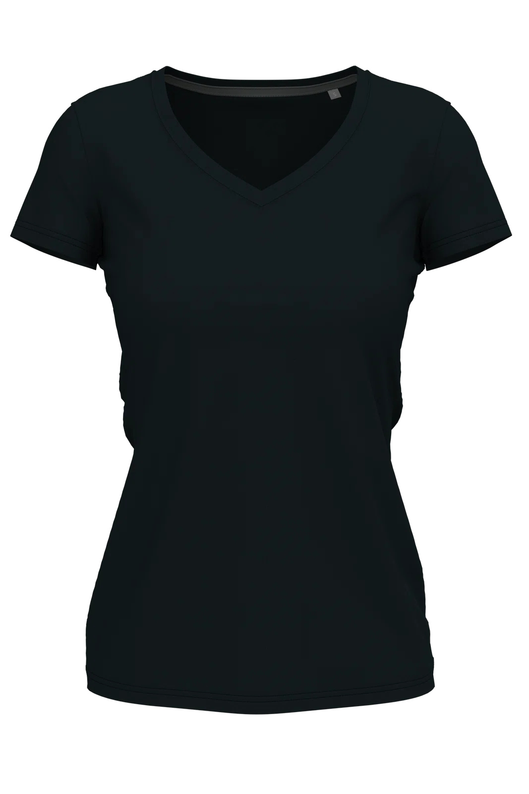T-shirt Damski Slim Dekolt V S9710 - Blue Midnight