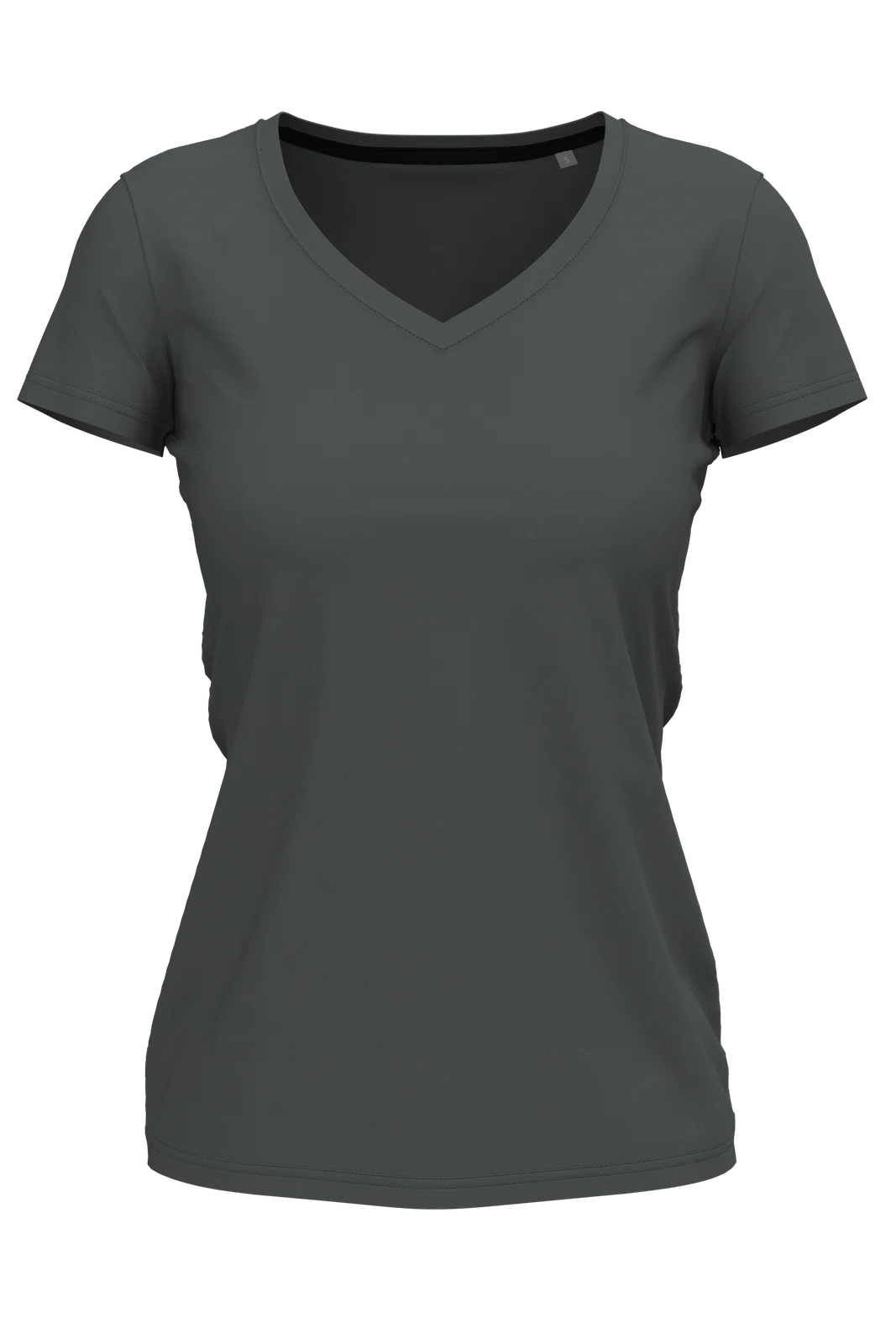 T-shirt Damski Slim Dekolt V S9710 - Slate Grey (Solid)