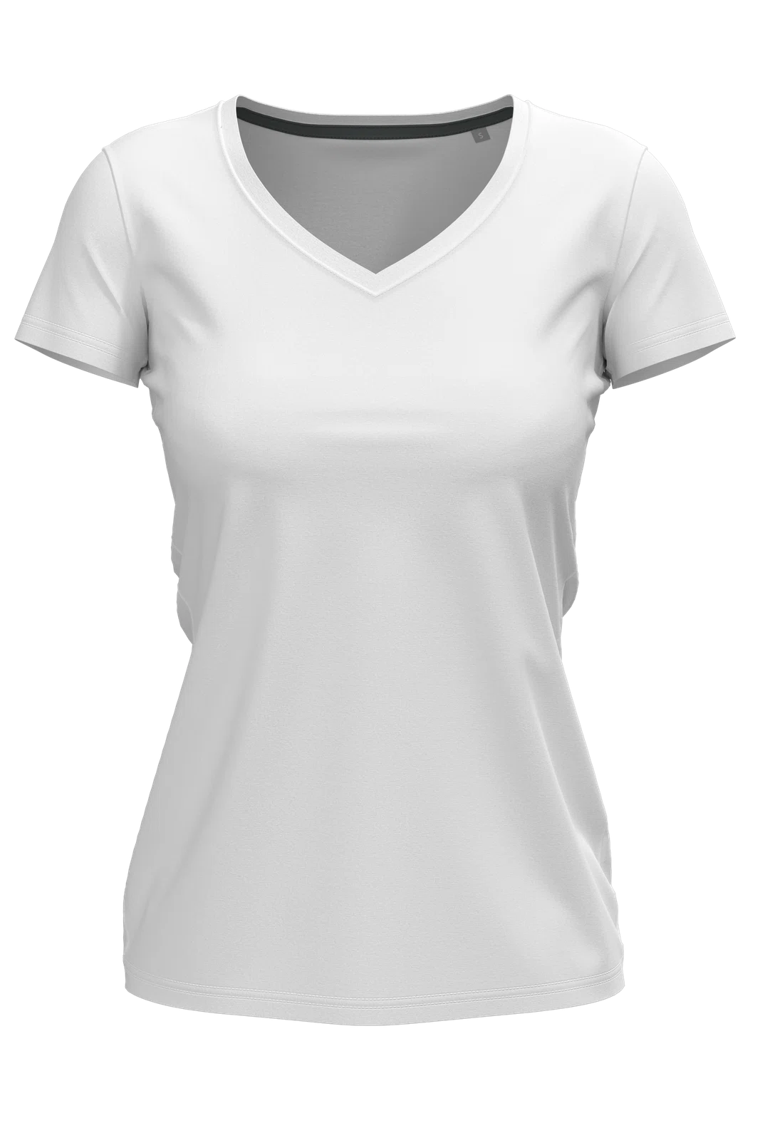 T-shirt Damski Slim Dekolt V S9710 - White