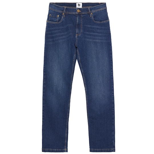 Jeansy proste meskie SD001 - Dark Blue Wash